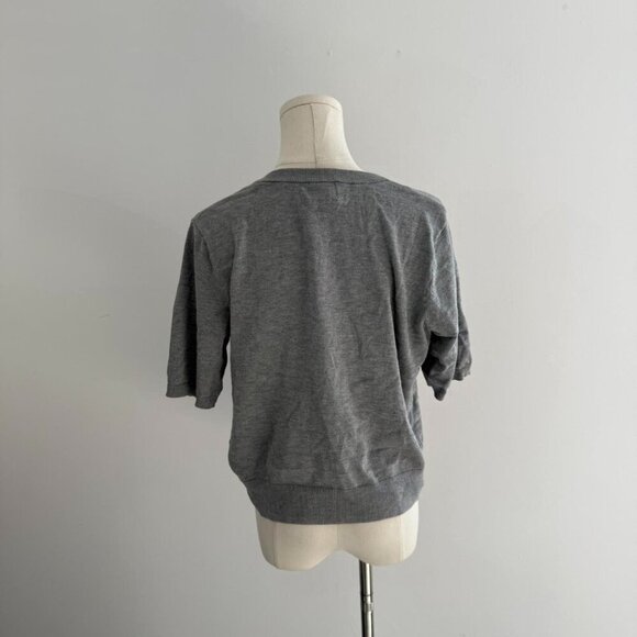 H&M Grey Short Sleeve Button  Up Cardigan| Women’s Size Medium - Picture 3 of 4